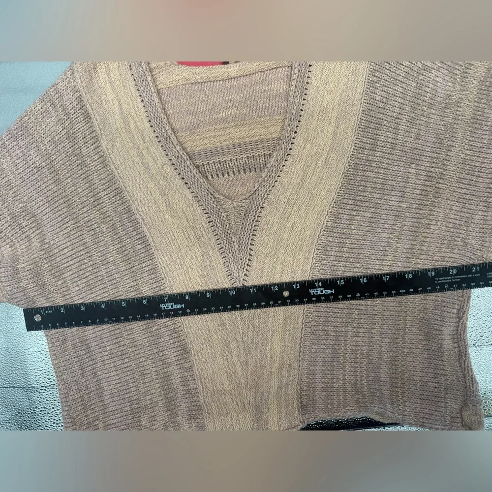 Free People Lemonade Stand Textured Vneck Sweater Size M Bohemian - Picture 14 of 15